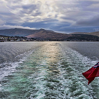 Buy canvas prints of Arran Ferry Wake by Valerie Paterson