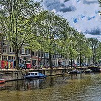 Buy canvas prints of Amsterdam Canal by Valerie Paterson