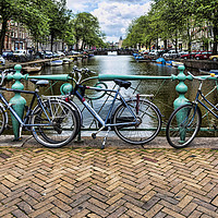Buy canvas prints of Bikes in Amsterdam by Valerie Paterson