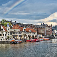 Buy canvas prints of Rainbow over Amsterdam by Valerie Paterson