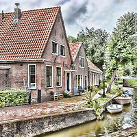Buy canvas prints of Monnickendam Canal  by Valerie Paterson