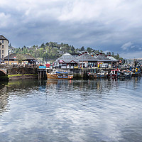 Buy canvas prints of Oban Harbourside by Valerie Paterson