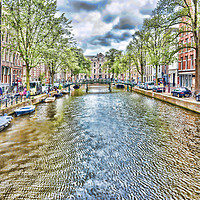Buy canvas prints of Amsterdam Canal by Valerie Paterson
