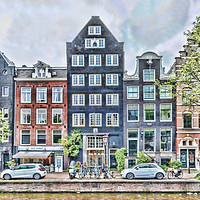 Buy canvas prints of Amsterdam Houses  by Valerie Paterson