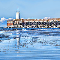 Buy canvas prints of Girvan Lighthouse by Valerie Paterson