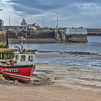 Buy canvas prints of Arbroath Harbour Entrance by Valerie Paterson
