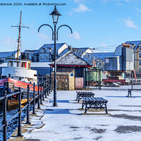 Buy canvas prints of Snowy Irvine Harbour by Valerie Paterson