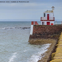 Buy canvas prints of Harbour Wall Lighthouse by Valerie Paterson