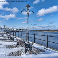Buy canvas prints of Snowy Irvine Harbour by Valerie Paterson