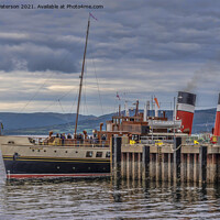 Buy canvas prints of PS Waverley at Largs Pier by Valerie Paterson