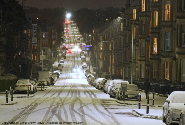 Edinburgh City Snow Picture Board by Craig Brown