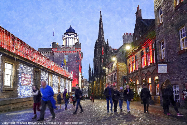Royal Mile at Dusk Picture Board by Craig Brown