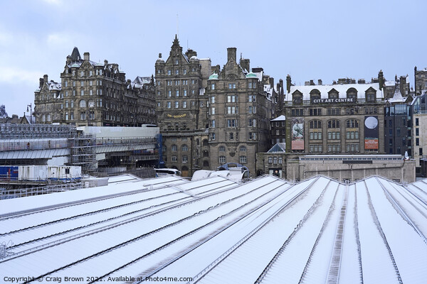 Edinburgh Old Town Snow Picture Board by Craig Brown