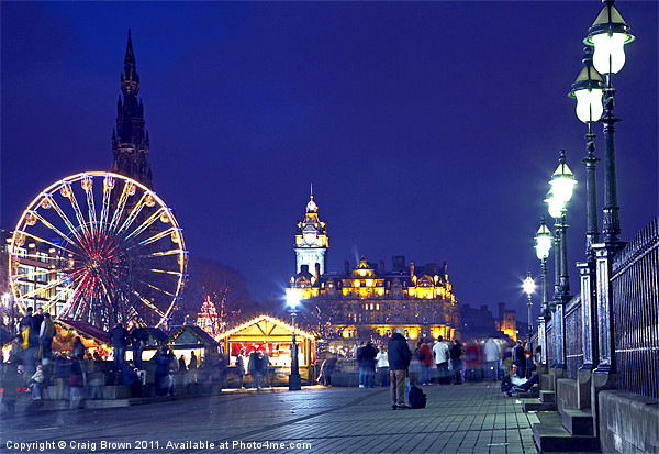 Christmas scene, Edinburgh Scotland Picture Board by Craig Brown