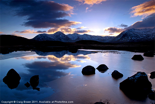 Blackmount sunset Scotland Picture Board by Craig Brown