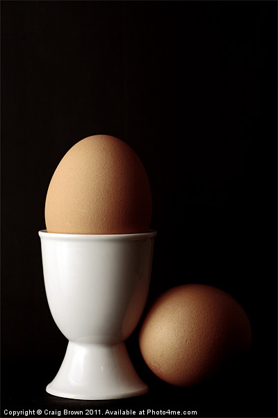 Brown Eggs in Egg Cup Picture Board by Craig Brown