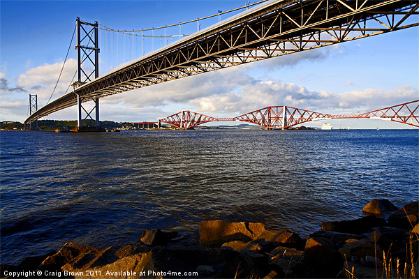 Forth Bridges Scotland Picture Board by Craig Brown