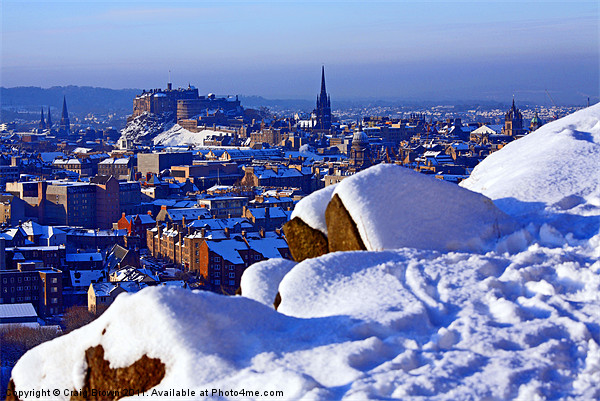 Edinburgh in Winter Picture Board by Craig Brown