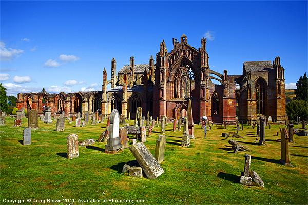Melrose Abbey Scotland Picture Board by Craig Brown