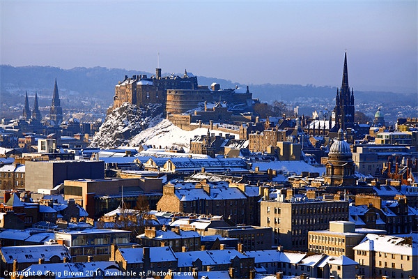 Edinburgh cityscape in winter Picture Board by Craig Brown
