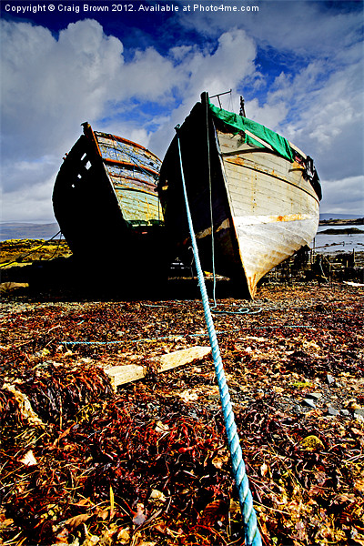 Wrecked Wooden Boats Picture Board by Craig Brown