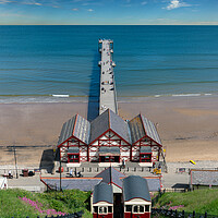 Buy canvas prints of Saltburn pier and funicular railway by Gary Eason