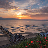 Buy canvas prints of Summer solstice sunrise at Saltburn by Gary Eason