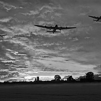 Buy canvas prints of Bomber county: Lincolnshire sunset, B&W version by Gary Eason