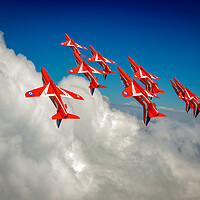 Buy canvas prints of Red Arrows sky high by Gary Eason