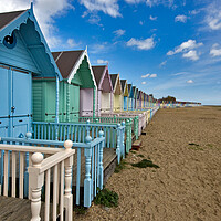 Buy canvas prints of Pastel beach huts on Mersea island by Gary Eason