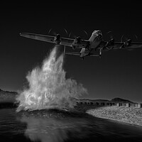 Buy canvas prints of T for Tommy attacking the Sorpe Dam B&W version by Gary Eason