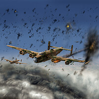 Buy canvas prints of Halifax hit by flak over Gelsenkirchen by Gary Eason