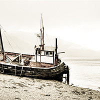 Buy canvas prints of Beached fishing boat by Gary Eason