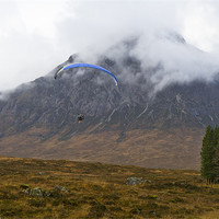 Buy canvas prints of Paraglider at Stob Dearg by Gary Eason