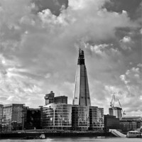 Buy canvas prints of The Shard London black and white by Gary Eason