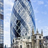 Buy canvas prints of Gherkin and St Andrew's by Gary Eason