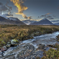 Buy canvas prints of Rapids, River Etive, dusk by Gary Eason