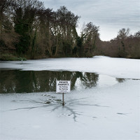 Buy canvas prints of Frozen pond: no parking by Gary Eason