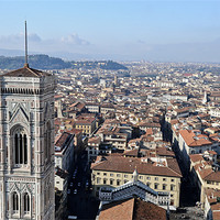 Buy canvas prints of Campanile and rooftops, Florence by Gary Eason