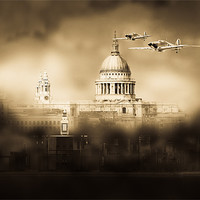 Buy canvas prints of Cartoon: Hurricanes over St Paul''''s by Gary Eason