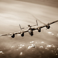 Buy canvas prints of Lone Lancaster sepia version by Gary Eason