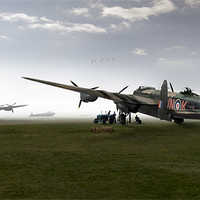 Buy canvas prints of Lancasters on dispersal by Gary Eason