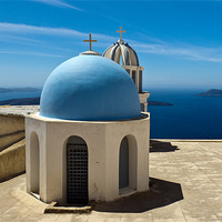 Buy canvas prints of Chapel on Santorini by Gary Eason
