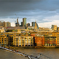 Buy canvas prints of Thames with St Pauls panorama by Gary Eason