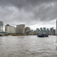 Buy canvas prints of Thames riverboat on a rainy day by Gary Eason