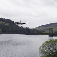 Buy canvas prints of Dambusters Lancaster at the Derwent Dam by Gary Eason