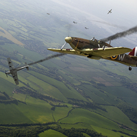 Buy canvas prints of Battle of Britain dogfight by Gary Eason
