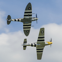 Buy canvas prints of Spitfire and Mustang by Gary Eason