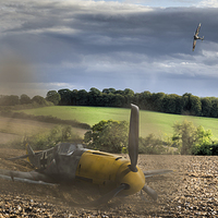 Buy canvas prints of Downfall of a Bf109 by Gary Eason