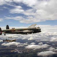 Buy canvas prints of 617 Squadron Tallboy Lancasters by Gary Eason
